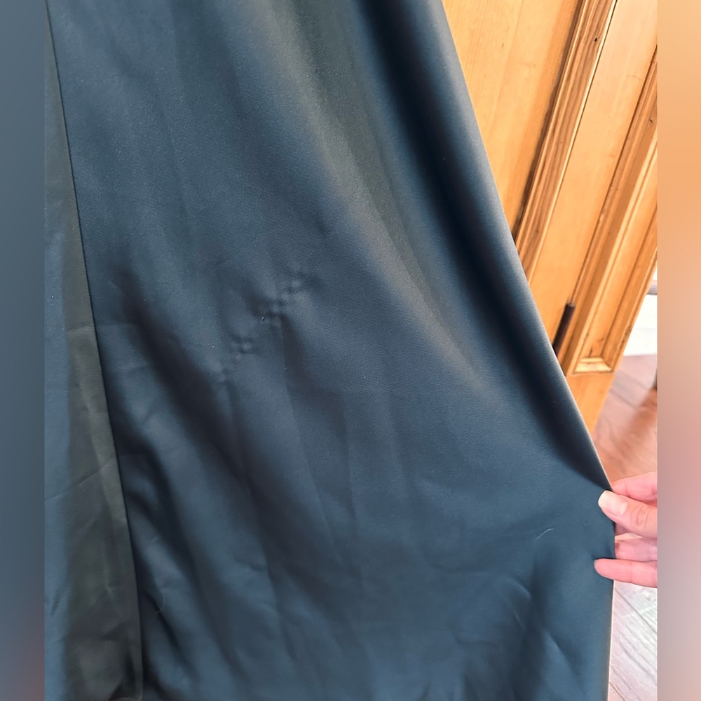Anthropologie Deep Emerald One-Shoulder Satin Gown - Picture 7 of 7